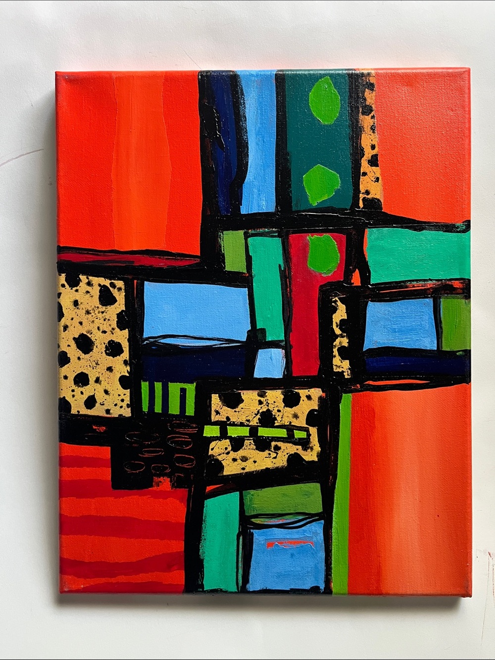 Colorful Geometric Abstract Painting | Original Handmade 11x14 Wall Art